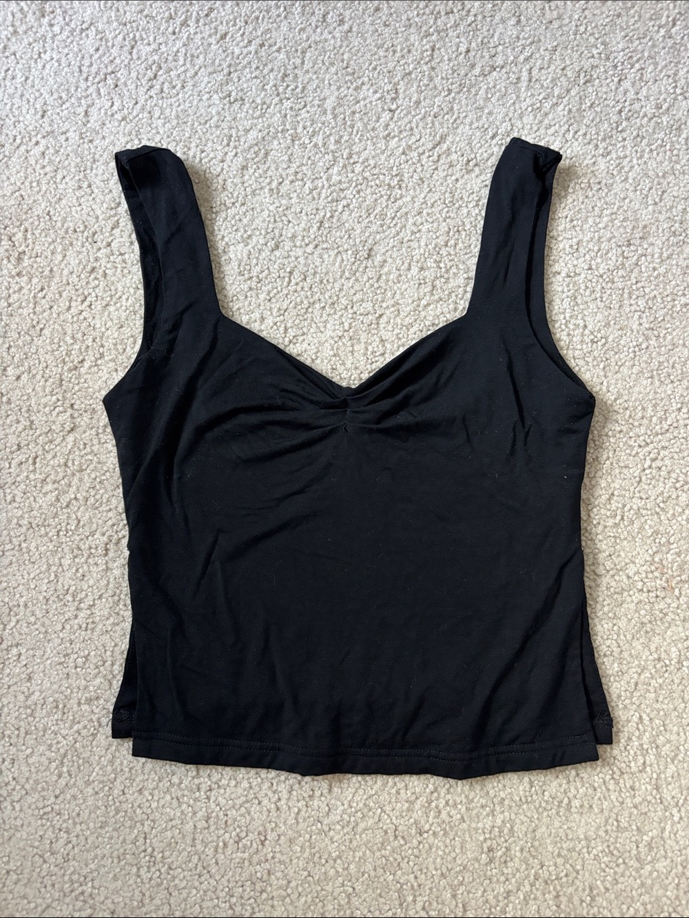 Black Women's Tank Top with Sweetheart Neckline
